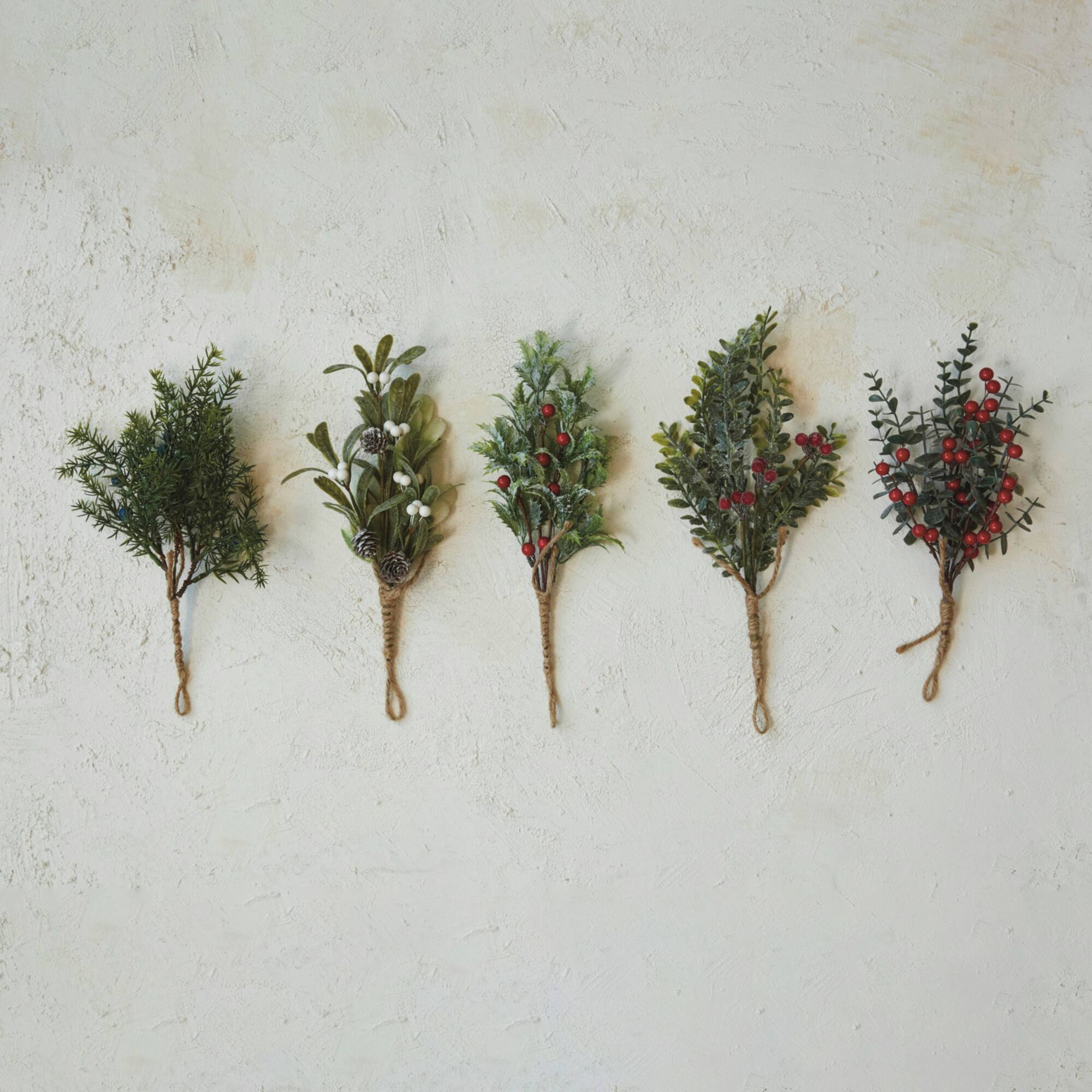Hello Honey® 11.8" Hanging Faux Evergreen Bunch Set